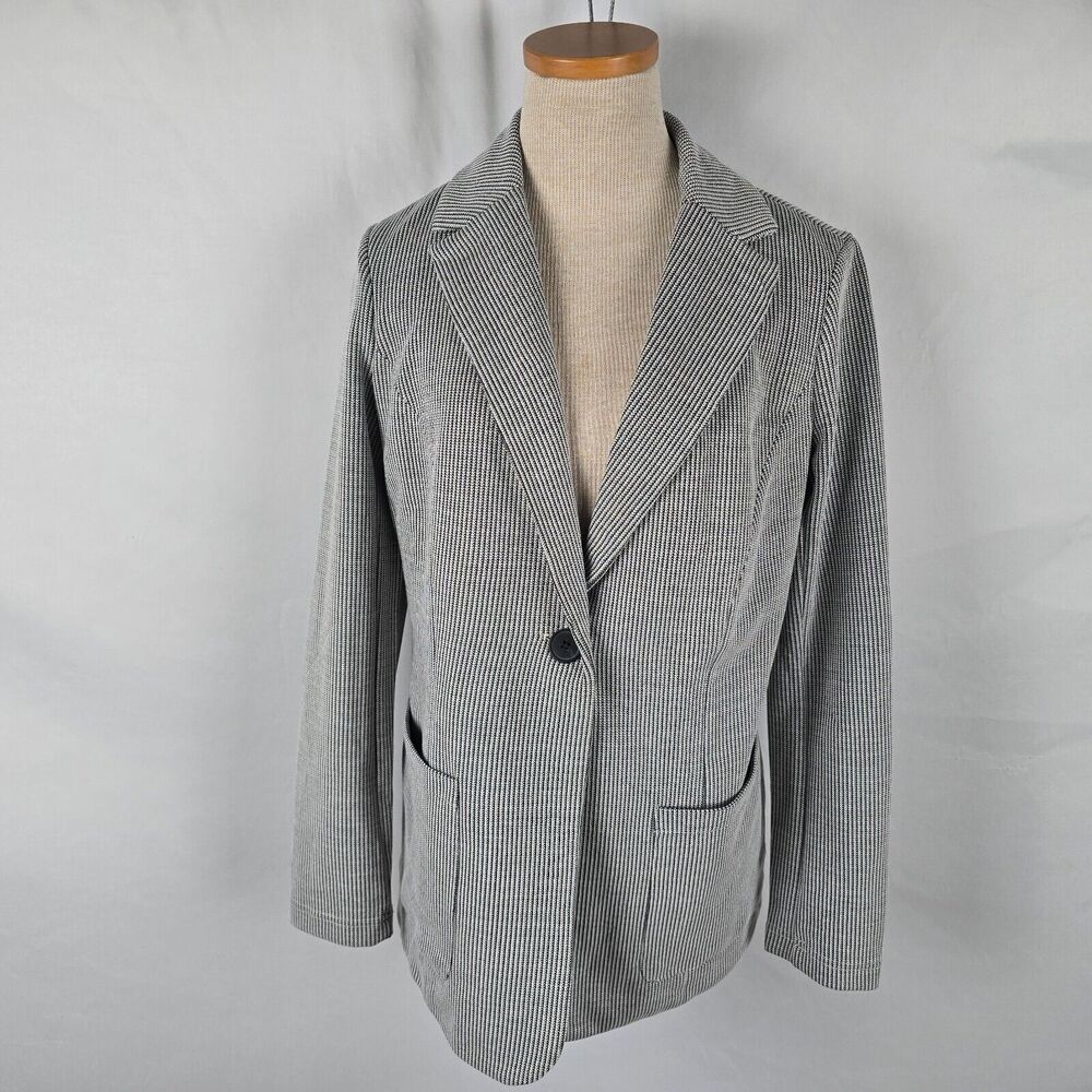 Philosophy Republic Blazer Women Small Gray Pinstripe Single Button Pockets